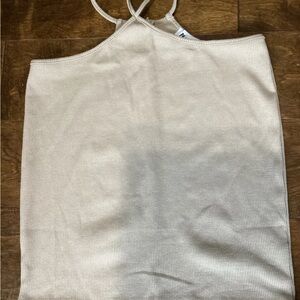 Princess Polly Cream  Ribbed Criss Cross Neckline Camisole